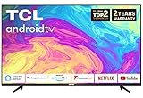 TCL 50P615K 50 Zoll 4K Ultra HD Smart Android TV mit Freeview Play, HDR10, Micro Dimming Pro, Prime Video, Netflix, YouTube, Dolby Audio, Bluetooth, WiFi, 3 x HDMI, 2 x USB, schlankes Design - Schw