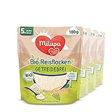 Milupa Reisflocken Bio Getreidebrei nach dem 4. Monat, 4er Pack (4 x 180 g)