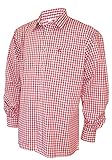 Unbekannt Trachtenhemd Karo Trachten-Pfoadl Karohemd rot kariert Trachten-Hemd Herrenhemd Tracht Jagd Herren Freizeithemd Langarm zur Lederhose S-6XL 37-54cm Halsweite, Größe:4XL