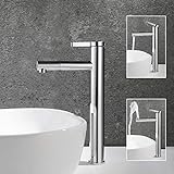 Wasserhahn Bad Waschtischarmatur Hoch Mischbatterie Waschbecken Badarmatur Aufsatzwaschbecken Armatur Badezimmer C