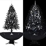 Catherinol Schneiender Weihnachtsbaum mit Schirmfuß, Weihnachtsdeko, Beleuchtung Weihnachten, Nordmanntanne, Weihnachtsdeko, Beleuchtung Weihnachten, Nordmanntanne, Schwarz 190 cm PVC