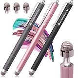 The Friendly Swede Touchpen 3 Stück Hybrid Stylus - Touchscreen Eingabestift mit austauschbarer Mikrofaserspitze für Handy, Tablet (Pink, Grau, Schwarz)