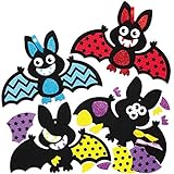 Baker Ross AX189 Halloween Fledermaus Dekoration Bastelset für Kinder - 8 Stück, Kreative Künstler- und Bastelbedarf für Kinder zum Dekorieren zur W