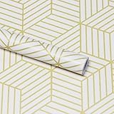 N / B 45cm x 10m beige und geometrische Streifen des goldenen Hexagon Tapete selbstklebend Goldstreifen Kontaktpapier Wanddekoration Streifen M