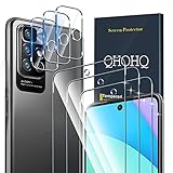 QHOHQ 3 Stück Panzerglas Schutzfolie für Xiaomi Redmi 10 ＆ Redmi 10 Prime (Not fit Redmi Note 10) mit 3 Stück Kamera Schutzfolie, 9H Härte, Ultra-HD, Anti-Kratz, Anti-Blasenfrei, Einfach I