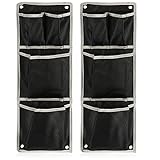 com-four® 2X Hängeaufbewahrung - Praktischer Hängeorganizer - Aufbewahrung für Schrank, Tür und Wand - Hängeregal für Zelt, Wohnmobil, Bad, Kinderzimmer (02 Stück - schwarz/grau)