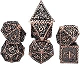 World of Dice - Draco Serie - Pen & Paper Metallwürfelset, Würfelset für Dungeons and Dragons (D&D), DSA, 7 Würfel, W4 bis W20, Drachen, Kup