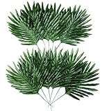 Comius Sharp Künstliche Cycas-Blätter, [12 Stück] Tropische Blätter, Dschungel Deko Palmenblätter Dschungel Strand Thema Party Hochzeit Dekorationen Tischdek