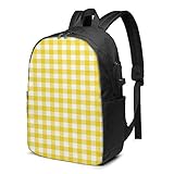 Laptop Rucksack Business Rucksack für 17 Zoll Laptop, Picknick Karierte Tischdecken Endlos Schulrucksack Mit USB Port für Arbeit Wandern Reisen Camping, für Herren D