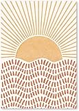 Leinwand Kunst Malerei Böhmische Poster Sonne Abstrakte Linie Leinwand Malerei Mittelalterlichen Druck Moderne Minimalistische Wandbild Raumdekoration 40x60cm R