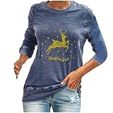 Damen-Langarm-Oberteil mit O-Ausschnitt, einfarbig bedrucktes, lockeres, lässiges T-Shirt-Oberteil 4207 lustiger muschiname m&m + tüllrock gruppenkostüm schokolinse xs-3xl m's Fans tanzgrupp