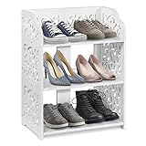 Estink Schuhregal, freistehend, weiß, schick, ausgehöhlt, Schuhschrank, Schuhe, Schrank, Barock Aufbewahrung, Organizer, Standregal, Reg