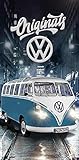 BERONAGE ORIGINAL Volkswagen Badetuch VW Bulli 75 cm x 150 cm - NEU & OVP - 100% Baumwolle VW Bus T1 EXKLUSIV Modell 087 BLAU - STRANDLAKEN in VELOURQUALITÄT