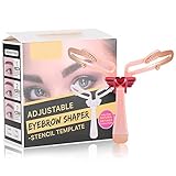 Augenbrauen Schablone, Einstellbarer Augenbrauenformer, Augenbrauen Vorlage Tragbares handgehaltenes Augenbrauen Formungsset Makeup Tool (Pink)