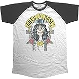 Rockoff Trade Herren Guns N Roses Slash 85 Raglan T-Shirt, Weiß (Schwarz/Weiß), L