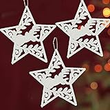 JTLB Strohstern den Weihnachtsbaum, Strohsterne Set Anhänger für Christbaum-Schmuck, Weihnachtsdekoration Christbaumkugel Deko Anhäng