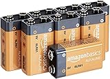 Amazon Basics Everyday Alkalibatterien, 9 V, 8 Stück (Aussehen kann variieren)