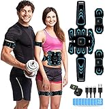 AILEDA EMS Trainingsgerät, Bauchmuskeltrainer, USB Wiederaufladbar Muskelstimulator bauchtrainermit 6 Modi & 9 Intensitäten, LTragbarer Muskelstimulator,für Bauch,Arm,Bein-Fitness Trainings Gang