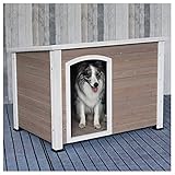 TYX Hundehütte Garten Wasserdicht Massivholz, Hundehütte Hundehaus Hundehütte Aus Holz, Für Hund Katze Kaninchen Enten Verschiedene Haustiere,45.66×33.07×32.87