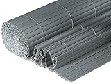 Windhager Sichtschutzmatte Presidio aus Kunststoff in Bambusoptik, Sichtschutz für Garten und Balkon, Anthrazit, 100 x 300 cm, 06781