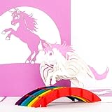 Pop Up Karte 'Einhorn' - Unicorn zum Geburtstag - Einhorn & Regenbogen, zauberhafte 3D Pop-Up Karte Mädchen, Kinder Geburtstagskarte - Kindergeburtstag Gutschein & Geschenkg