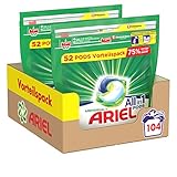 Ariel Waschmittel Pods All-in-1, 104 Waschladungen, Strahlend Rein, Umweltschonendes W