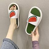 B/H Unisex Hausschuhe Badeschuhe,Stumme Cartoon-Sandalen mit weicher Sohle, rutschfeste Hausschuhe zum Baden der Wassermelone_36-37,Unisex Bade L