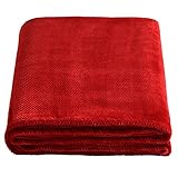SOCHOW Flanell Fleecedecke, Waffelmuster (228 x 228 cm, Rost) – weich, leicht, warm und gemü