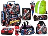 Spiderman Schultüte Schulranzen ergonomischer Ranzen Federmappe Schlamperrolle Turnbeutel Sporttasche Regenschutz Lunchset 9 teiliges Set Lizenzartik