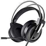 Greatever Headset PC, Gaming Headset PS4 Xbox Headset mit Noise Cancelling Mikrofon, Bass Surround Sound, Kopfhörer für PC MAC Laptop IPad IPod Smartphone (Schwarz)