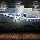 JUNZU Bilder Entwurf 100 * 55 cm Vlies Leinwandbild 5 TLG Kunstdruck Modern Wandbilder XXL Wanddekoration Design Wand Bild - Framed A-10 Thunderbolt Ii U.S. Air Force （Mit Rahmen）