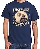 - Geschwister - Freunde für Immer - Bruder & Schwester Boys T-Shirt Navy, Größe L