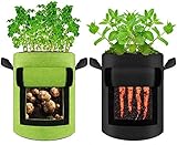 SOSTUDIO Pflanzen Wachsen Taschen Kartoffel Sack Pflanzsack Pflanzbeutel Gemüse Tomaten 10 Gallonen mit Griffen Pflanzentopf dauerhaft Atmungsaktiv Grow Bag Wiederverwendbar,im Garten,Balk