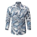 Hawaiihemden Herren Polohemden Langarm T-Shirts Button Down Shirts Hemden Mit Kragen Tops Patchwork Poloshirt Langarmshirt Langarmhemd Polos Freizeit T-Shirts Businesshemden Polohemd L
