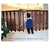 MAGFYLY Treppenetz Balkon-Netz Kinder Sicherheit Net Baby Absturzsicherung Net, Balkon Geländer Treppe Sicherheitsnetz Zaun for Children Kleinkind Kids Pet Brown 3m (Color : 80cm(Height), Size : 3m)
