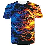 chicolife Herren T-Shirt Unisex 3D Grafik Sommer Casual Sport T-Shirts Teen Wolf Kurzarm Tier T-Shirt Top T-Shirt für Party M