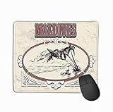 Rechteck rutschfeste Gummi Mousepad Strand Palmen Malediven Hand gezeichnete Skizze Retro-Rahmen isoliert weißen Hintergrund psy
