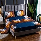 Spannbettlaken Kinder Baseball Sport mit Kissenbezüge 99 x 190 cm, Leintuch Weiche für Matratze bis 35cm Hohe, 100% Gebürstete Mikrofaser Spannbetttuch Leintuch Matratzenschutz Blau Weiß