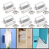 Magnetschnäpper Schrankmagnet Haltekraft 13 KG, Edelstahl Magnetisch Türschließer, Möbelmagnet Türverschluss für Kabinett Balkontü Schiebetür Magnetschloss (6 Pack)