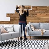 Sun Wood Stick-it Holz Wandverkleidung selbstklebend Altholz Design // Tirol 01 Wandpaneele zum Kleben Holzverblender 0,48m2 aus F