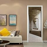 LEIMAS 3D Innentür Wandbild Kunst Abziehbilder Korridor Retro Kunst 77x200 cm Wohnzimmer Kinderzimmer Restaurant Hotel Kaffee Büro Dekor Entfernbarer Selbstkleb