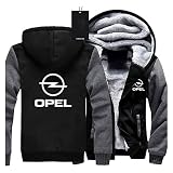 Aisigeren Herren Kapuzenjacke Sweatjacke Hoodie Kapuze Reißverschluss, Thicken Velvet Hoodie Op-EL Logo Printing Sweatshirt Kapuzenpullover,Braun,XL/X~Larg