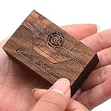 DFGDF Personalisierte Ringbox Retro Holz Ringträger Rustikale Holz Vintage Ringhalter Aufbewahrungsbox Geschenkhalter für Vorschlag H