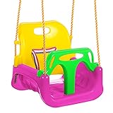 ANCHEER 3-in-1 Sitzschaukel für Kleinkinder, Kinder und Jugendliche abnehmbare aufhängende Sitz Outdoor Alter Von 6 bis 36 Monate (Pink)