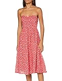 Tommy Jeans Damen Tjw Bandeau Dress Kleid, Rot (Floral Print/Deep Crimson 0k3), 36 (Herstellergröße: Medium)