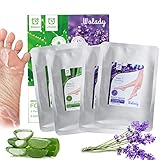 Wolady Hornhaut Socken Fuss Peeling Maske 4 Paar Fußmaske Hornhautentferner Exfoliating Fussmaske Hornhaut Entfernung für seidig weiche Füß