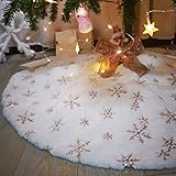 122cm Weihnachtsbaum Rock Weihnachtsbaumdecke Rund Weihnachtsbaum Decke Groß Fell Christbaumdecke Christbaumständer Teppich Baumdecke Weihnachtsbaum Dek