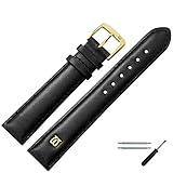 MARBURGER Uhrenarmband 20mm Leder Schwarz - Werkzeug Montage Set 1002010000220