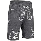 PAULGOS Herren Trachten Jogginghose, Optik Trachten Lederhose, Kurz in 3 Farben Gr.S-3XL JOK4 (XL, Dunkelgrau)