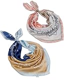 Genovega Kopftuch Bandana Halstuch Seide Tuch Haarband Schleife Damen - Haar Band Kopftücher Kopfband Dünn Satin, Multifunktionstuch Seidentuch Hair Scarf Haaraccessoires Schmal, R